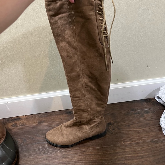 Taupe Knee High Boots - Picture 8 of 8